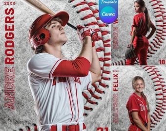 personnalisés Baseball Canva, modèles d'Arrière-plans de sport | Arrière-plan sportif modifiable, modèles d'équipe, posters d'athlètes seniors