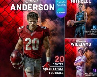 Create Custom Sports Backdrops for Senior Poster, Basketball, Volleyball, Baseball Canva Backgrounds Services, Senior Sports Banner Template