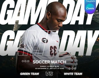 Stadium Background Gameday Canva Templates | Soccer and All Sports Social Media Graphics, Stadium Backgrounds Editable Team Marketing Design