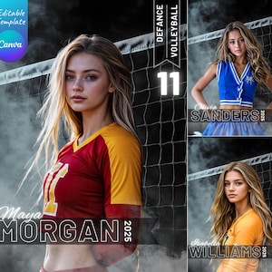Fundos e modelos personalizados de voleibol Canva, fundos de voleibol para pôster esportivo sênior, banner escolar, fundo esportivo editável Canva