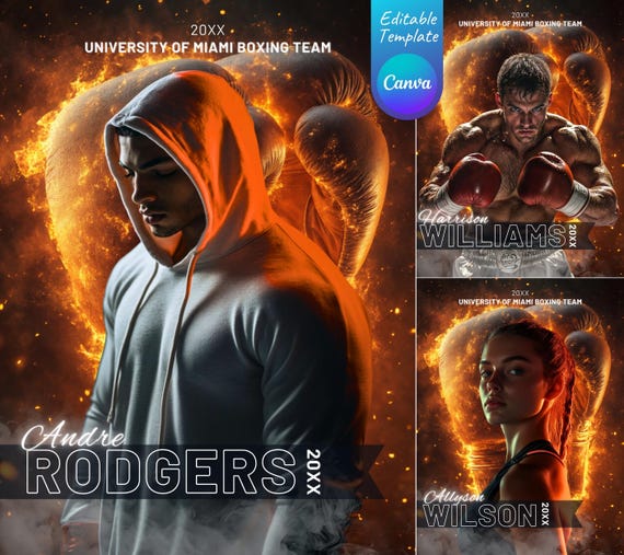 Boxing Poster Template Canva