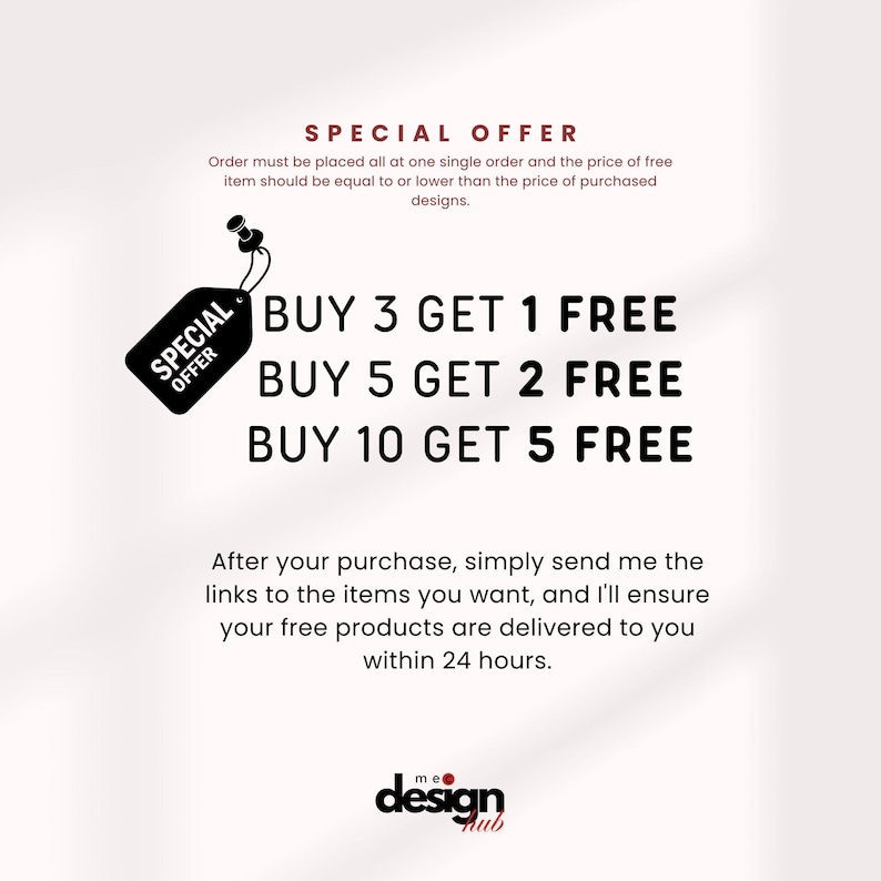 May include: A promotional graphic with text on a light background. The text reads "SPECIAL OFFER" and details a "BUY 3 GET 1 FREE" deal, along with other offers. A black tag with "SPECIAL OFFER" is in the upper left.