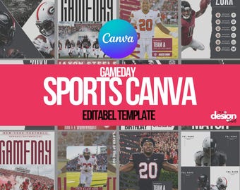 de Sport Gameday sur toile, designs de Sports professionnels Réseaux sociaux, ensemble marketing sportif | Toiles de fond pour affiches seniors modifiables