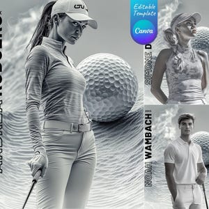 Canva Golf Poster & Banner Template | Golf Backdrop For Custom Sports Poster, Senior Banner, Cards, and Memory Mate | Non-Photoshop Template