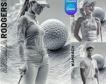 Canva Golf Poster & Banner Template | Golf Backdrop For Custom Sports Poster, Senior Banner, Cards, and Memory Mate | Non-Photoshop Template