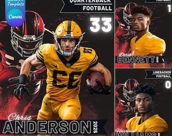 Custom Canva Football Backdrop Senior Sports Templates, Digital Backgrounds Templates for Senior Posters and Banners, Photo Football Posters