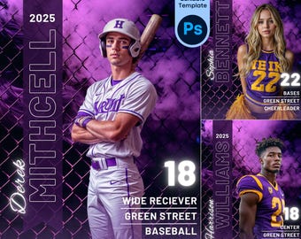 Custom Photoshop Sports Backgrounds, Fence and Fog Effects Digital Backdrops, Baseball, Football, Volleyball Themes, Photoshop Photo Banners