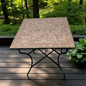 Handmade Moroccan Mosaic Table – Colorful Zellij Patio and Garden Table, Outdoor Coffee or Side Table, Courtyard and Balcony Decor