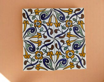 Moroccan Zellige Tiles 10x10 cm – Handmade Ceramic Wall Tiles – Custom Mosaic Tiles for Kitchen, Bathroom, Fireplace, or Accent Walls
