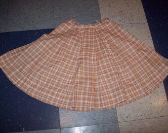 1950s 60s 70s Pastel Plaid A Line Pleated Midi Skirt Wool Winter Fall Holiday Mod Gogo Formal Cute Dressy Swing Beatnik M