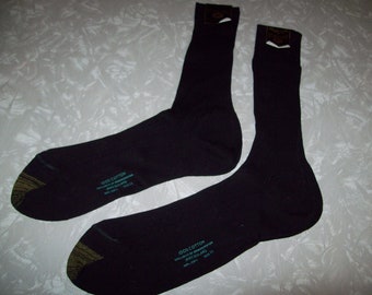 Vintage Mens Dress Socks Orlon Blend Target Mid Calf Black Hosiery Acrylic USA 