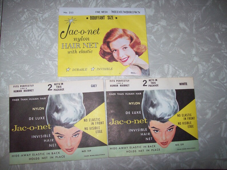 3 40s 50s Nos Jac O Net Nylon Invisible Hair Nets 2 Grey 2 Etsy
