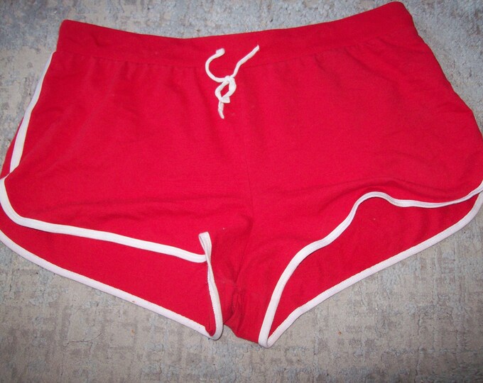 Retro Original Vintage 70s 80s Red White Stripe High School Gym Shorts