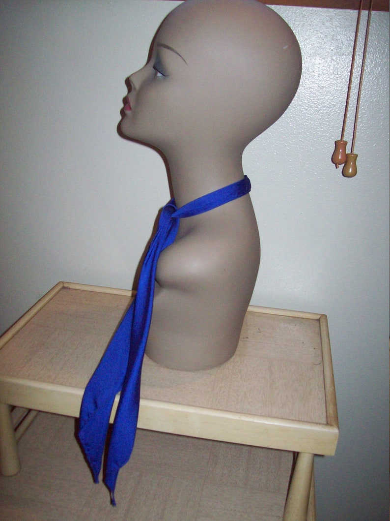 Original Vintage 50s 60s Bright Blue Western Neckerchief Tie Rockabilly Western Swing Neck Tie Men/'s Women/'s VLV Narrow Neck Tie Necktie