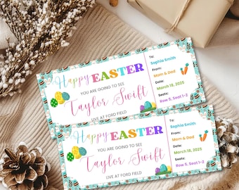 Editable Easter Concert Surprise Ticket (Printable, Instant Download)