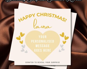 Christmas Surprise Scratch Reveal Personalised Scratch Card Gift for Birthdays, Christmas, Valentines, Any Occasion Unique Gift Reveal Idea