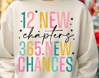 New Year 2025 SVG: 12 New Chapters, 365 Chances (Digital Download)
