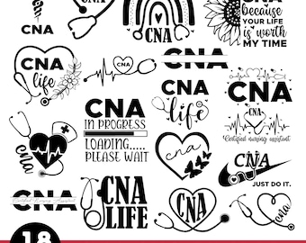 CNA SVG Bundle: Nurse Life Designs (Digital Files)