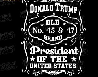 Donald Trump Whiskey Label: 47 Tumbler Wrap Design (Digital File)
