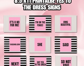 印刷可能な「Say Yes To The Dress」ゴールデンサイン、ウェディングドレス、ドレスショッピング、ウェディングパドル、サイン、ドレスパドル、ドレスゲーム、デジタルファイル