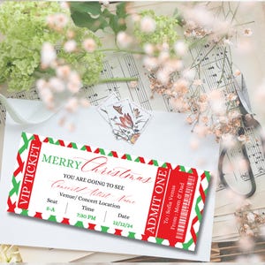 Weihnachtsgeschenkgutscheine für Konzerte Weihnachtsgeschenkgutscheine zum bearbeiten, herunterladen und ausdrucken