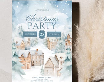 Holiday Open House Christmas Party Invitation – Stylish Holiday Party Invite | Christmas Invite for Festive Celebrations Gatherings template
