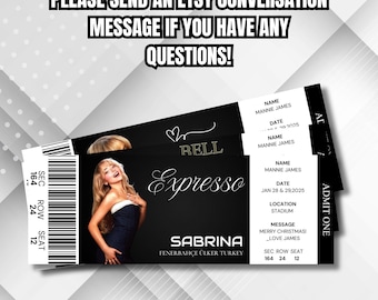 Custom Concert Ticket Template: DIY Printable Gift Voucher (Canva Design, Instant Download)