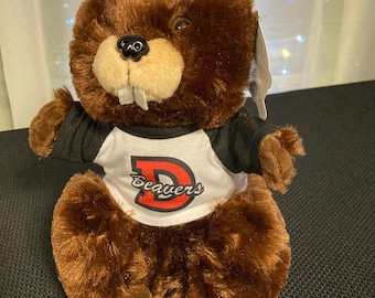 Personalized Beaver Plush, Custom Logo & Message, 8" Stuffed Animal