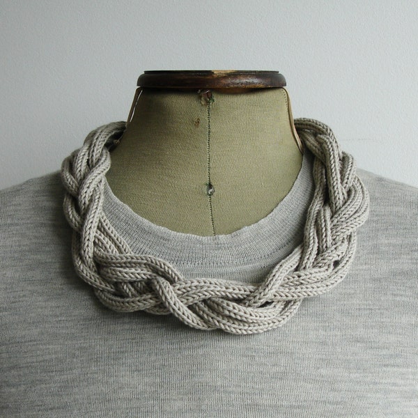 Six Cord Knitted Necklace - Choice of colours