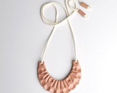 Crescent Necklace 2 in Dusky Peach, ceramic