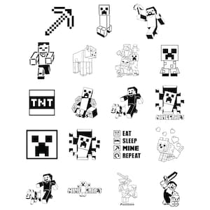 MineCraft SVG DFX Digital Bundle, Silhouette Cameo, Cricut and Laser Cutting Files, Gamer Head
