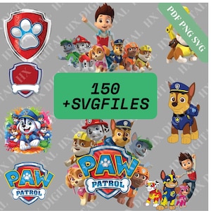 Pack Paw Petrol 150+ PNG, Voyage en famille Paw Petrol PNG, T-shirt Paw Petrol PNG, Vecteur Paw Petrol, Anniversaire enfant SVG Png Téléchargement numérique