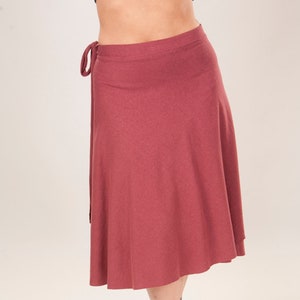 Hemp and Organic Cotton Mid Length Wrap Skirt - Made to Order - Choose Your Color