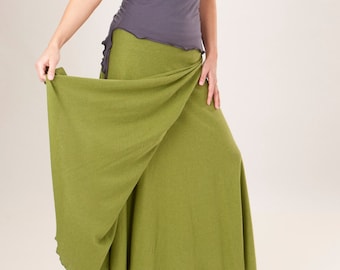 Hemp and Organic Cotton Maxi Wrap Skirt - Organic Clothing Made to Order - Choose Your Color