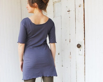 Organic Tunic T Shirt Dress - Many Colors Available - Made to Order - Choose Your Size and Color - Organic Women's Clothing