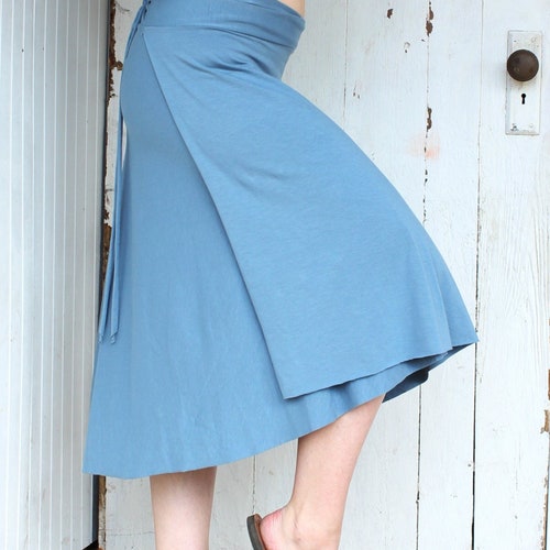 Below Knee Wrap Skirt Hemp and Organic Cotton Jersey Knit Etsy