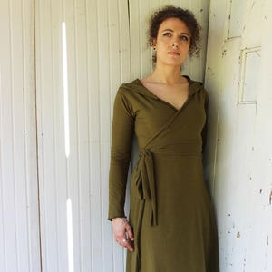 Hemp Organic Cotton Hooded Cap Sleeve Tunic Dress - Heretic Wine main image 0
