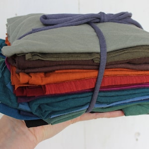 Crafters Bundle - Organic Fabric Scraps - Organic Cotton, Hemp, Bamboo, Linen - Knits and Wovens - Quilting, Accessories, Baby Wipes, Etc.
