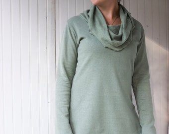 Dessa ~ Organic Fleece Cowl Neck Sweatshirt - Hemp and Organic Cotton Fleece - Made to Order - Choose Your Size & Color - Ethical Fashion