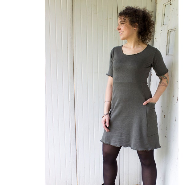 Dublin Passport Pocket T-Shirt Dress - Hemp/Organic Cotton Blend Jersey - Made to Order - Many Colors Available - Handmade in U.S.A.
