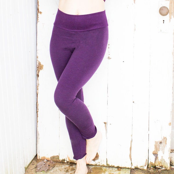 Organic Fleece Leggings - Tencel & Organic Cotton Stretch Fleece - Made to Order - Eco Friendly - Ethical Fashion - Warm Winter Leggings