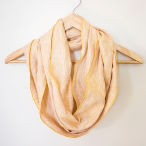 Organic Linen Infinity Scarf - 8 Colors to Choose From - All Season - Cowl Circle Scarf - Lightweight - Great Gift - Handmade in USA