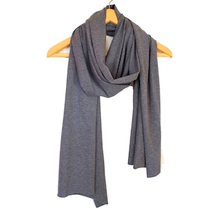 Organic Cotton Scarf - Unisex - Men&#39;s Scarf - Extra Large - Natural Fiber Jersey - Long - Eco Friendly Gift - Sustainable - Earth Friendly