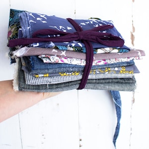 Crafters Bundle - Organic Fabric Scraps - Organic Cotton, Hemp, Bamboo, Linen - Knits and Wovens - Quilting, Accessories, Baby Wipes, Etc.