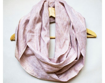 Organic Linen Infinity Scarf - 8 Colors to Choose From - All Season - Cowl Circle Scarf - Lightweight - Great Gift - Handmade in USA