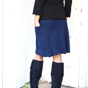 Fleece Passport Pocket Skirt - Hemp and Organic Cotton Fleece - Made to Order - Choose Your Color