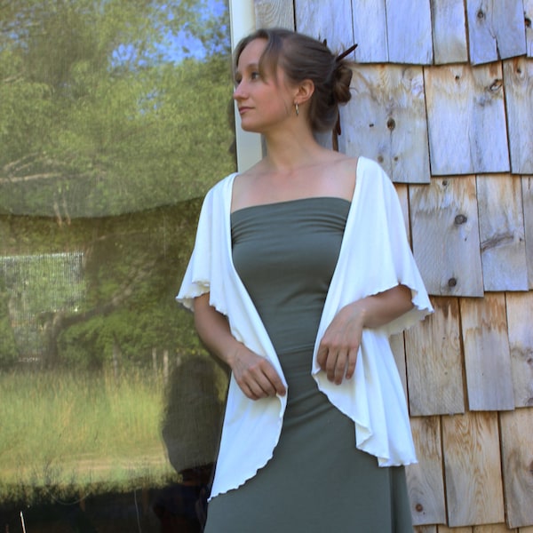 Maya Shrug Vest - Organic Fabric - Made to Order - 16 Colors Available - Handmade in USA - Ethical Fashion - Eco Chic - Lightweight Jersey