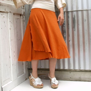 Hemp Mid Calf Jersey Wrap Skirt Made to Order Several Colors to Choose From image 2