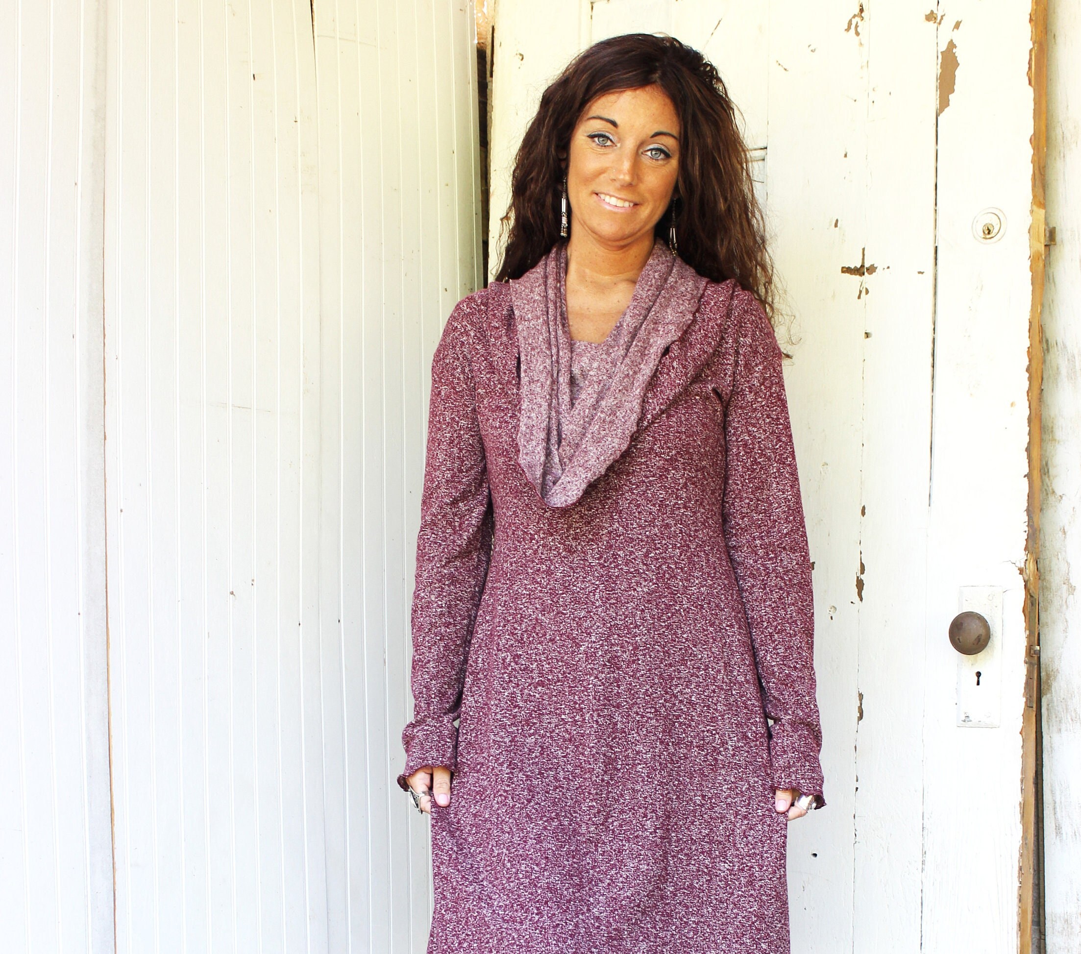 MONSTERVERKOOP - Maat S/M - Kleur - Port Heather - Maxi-jurk