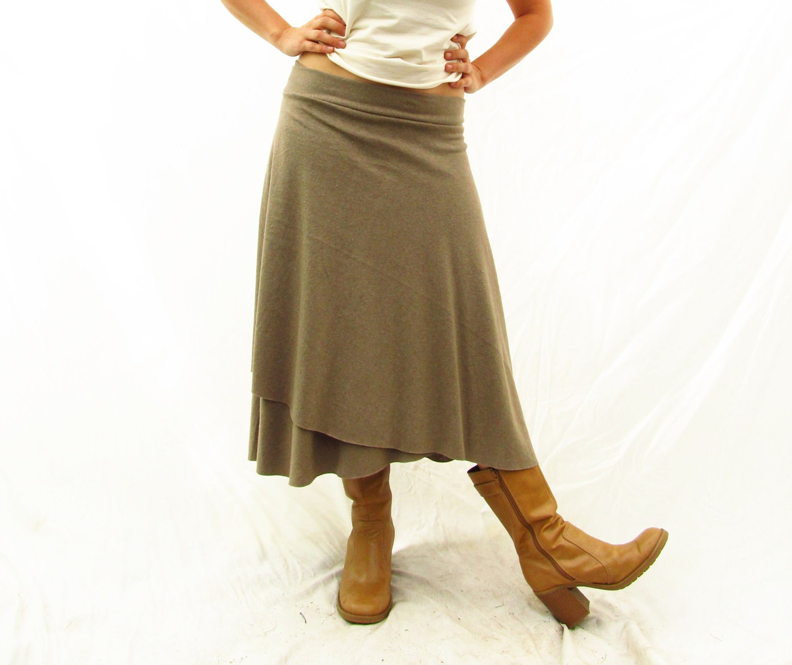 Below Knee Wrap Skirt Hemp and Organic Cotton Jersey Knit Etsy